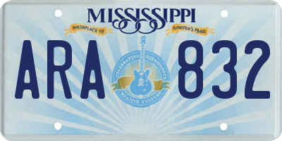 MS license plate ARA832