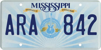 MS license plate ARA842