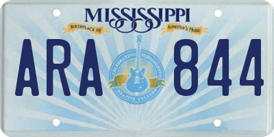 MS license plate ARA844