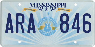 MS license plate ARA846