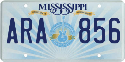 MS license plate ARA856