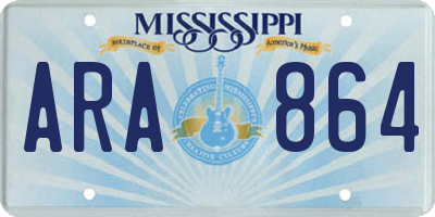 MS license plate ARA864