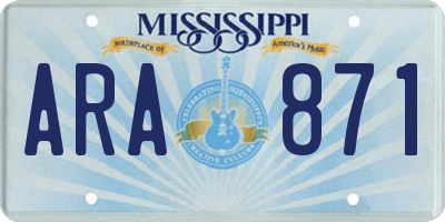 MS license plate ARA871