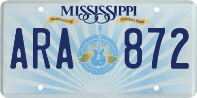 MS license plate ARA872