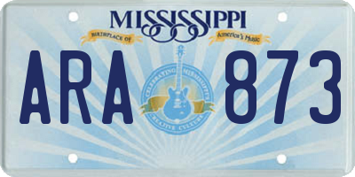 MS license plate ARA873
