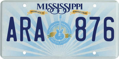 MS license plate ARA876