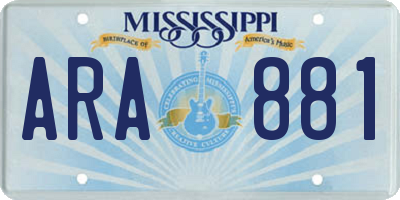 MS license plate ARA881