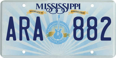 MS license plate ARA882
