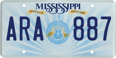MS license plate ARA887