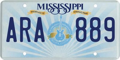 MS license plate ARA889