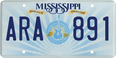MS license plate ARA891
