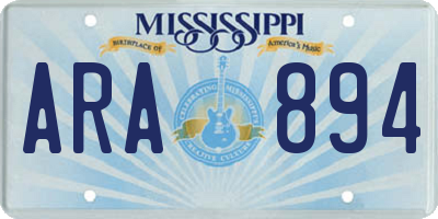 MS license plate ARA894