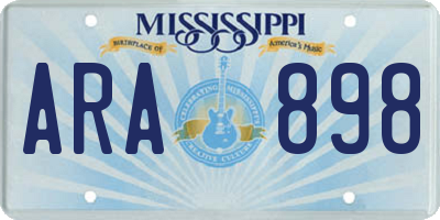 MS license plate ARA898