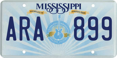 MS license plate ARA899