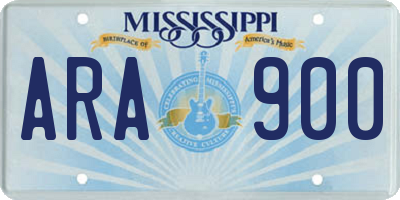 MS license plate ARA900
