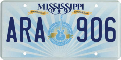 MS license plate ARA906