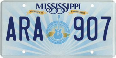 MS license plate ARA907