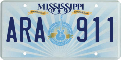 MS license plate ARA911