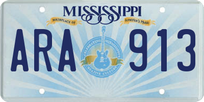MS license plate ARA913