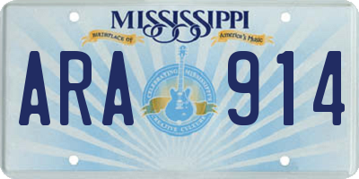 MS license plate ARA914
