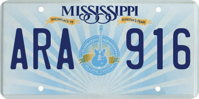 MS license plate ARA916