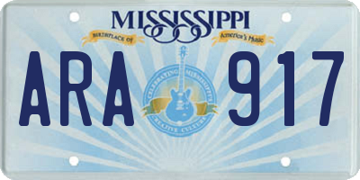 MS license plate ARA917
