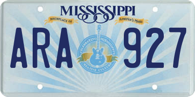 MS license plate ARA927