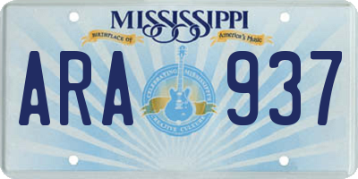 MS license plate ARA937