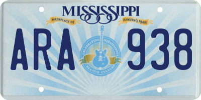MS license plate ARA938