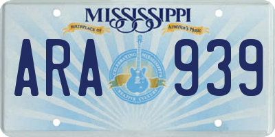 MS license plate ARA939