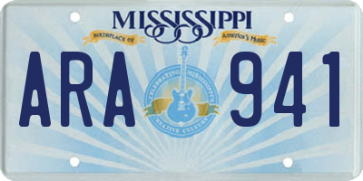 MS license plate ARA941