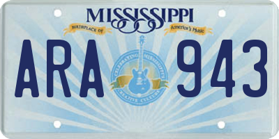 MS license plate ARA943