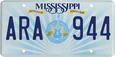 MS license plate ARA944