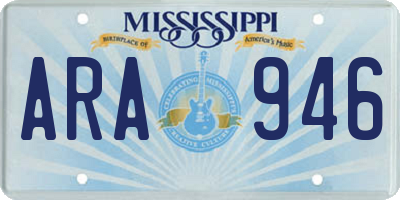MS license plate ARA946