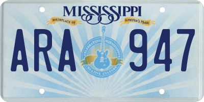 MS license plate ARA947