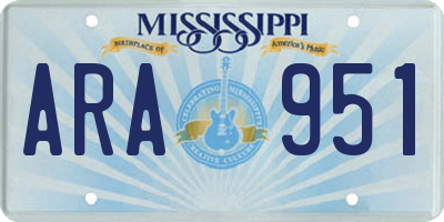 MS license plate ARA951