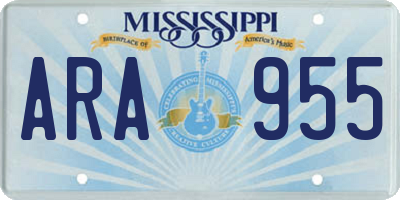MS license plate ARA955