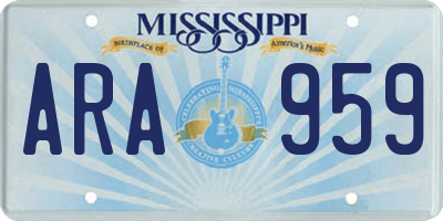 MS license plate ARA959