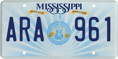 MS license plate ARA961