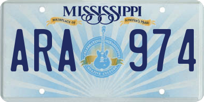 MS license plate ARA974
