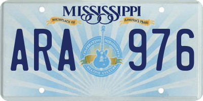 MS license plate ARA976