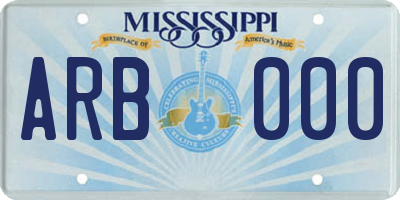 MS license plate ARB000
