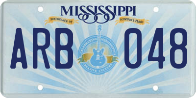 MS license plate ARB048