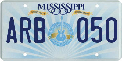 MS license plate ARB050