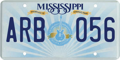 MS license plate ARB056