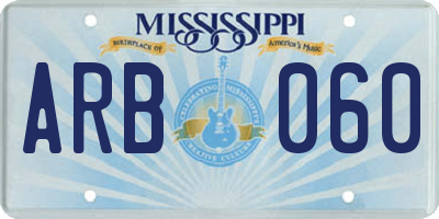 MS license plate ARB060