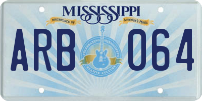 MS license plate ARB064