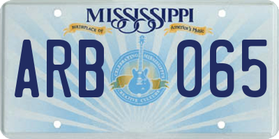 MS license plate ARB065
