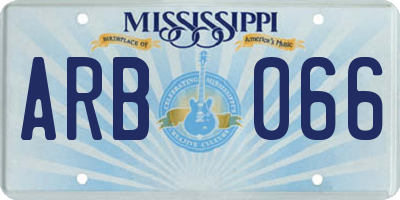 MS license plate ARB066