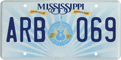 MS license plate ARB069